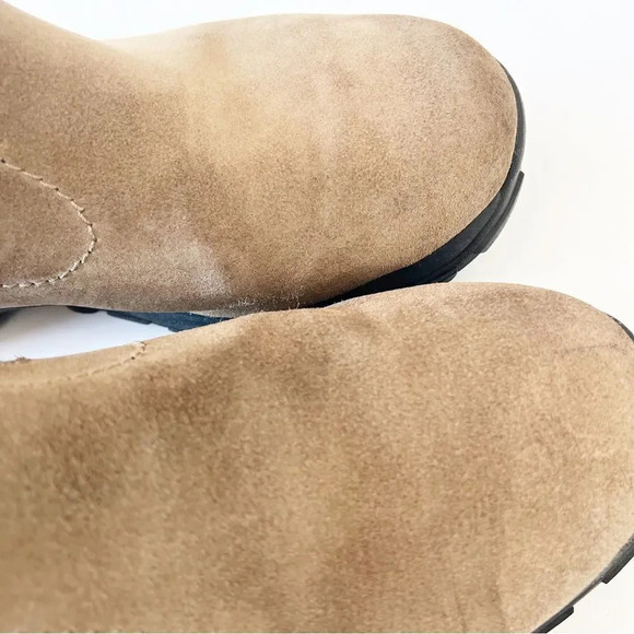 LL Bean Thinsulate Taupe Suede 8” Boot Men’s Size 11 Pull-on Style Neoprene Cuff - Picture 6 of 15